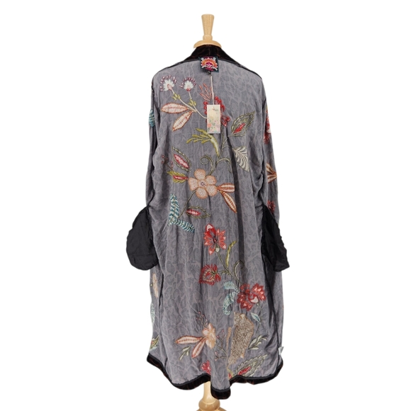 $528 Johnny Was Isabella Velvet Bishop Sleeve Kimono Coat Size XL - Picture 11 of 14